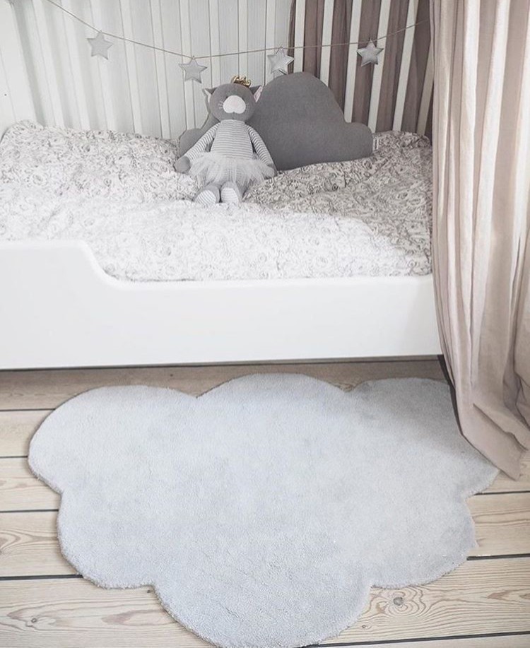 Alfombra nórdica con diseño de nubes para bebés, tapete suave anticaídas para gatear y jugar