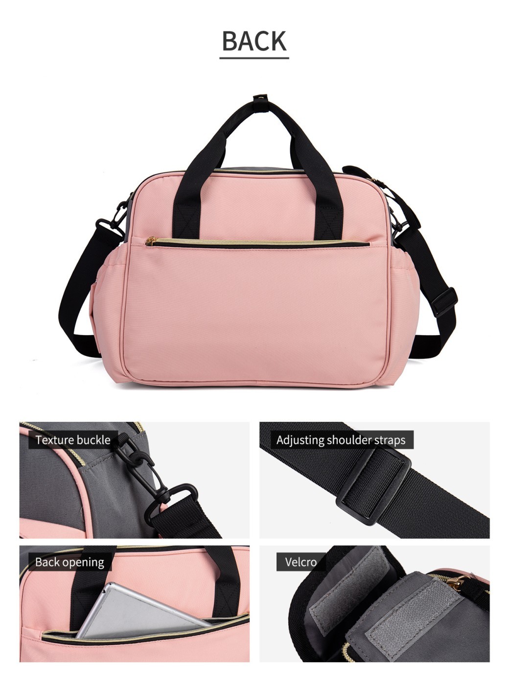 Bolso bandolera multifuncional de tela Oxford para pañales, de gran capacidad y fácil de llevar en la mano.