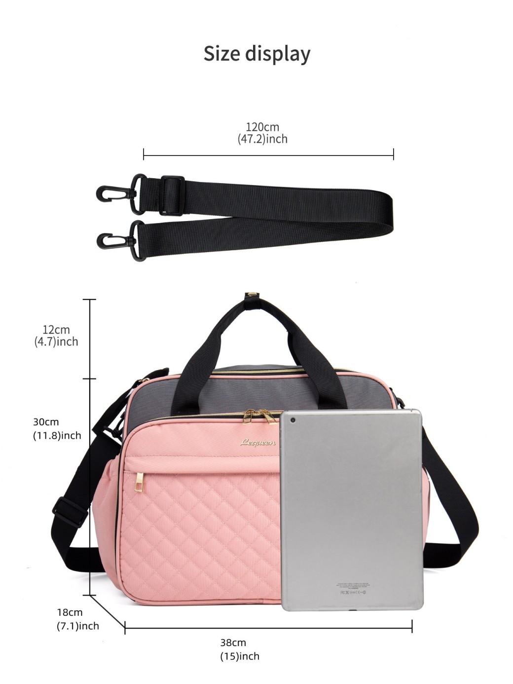 Bolso bandolera multifuncional de tela Oxford para pañales, de gran capacidad y fácil de llevar en la mano.