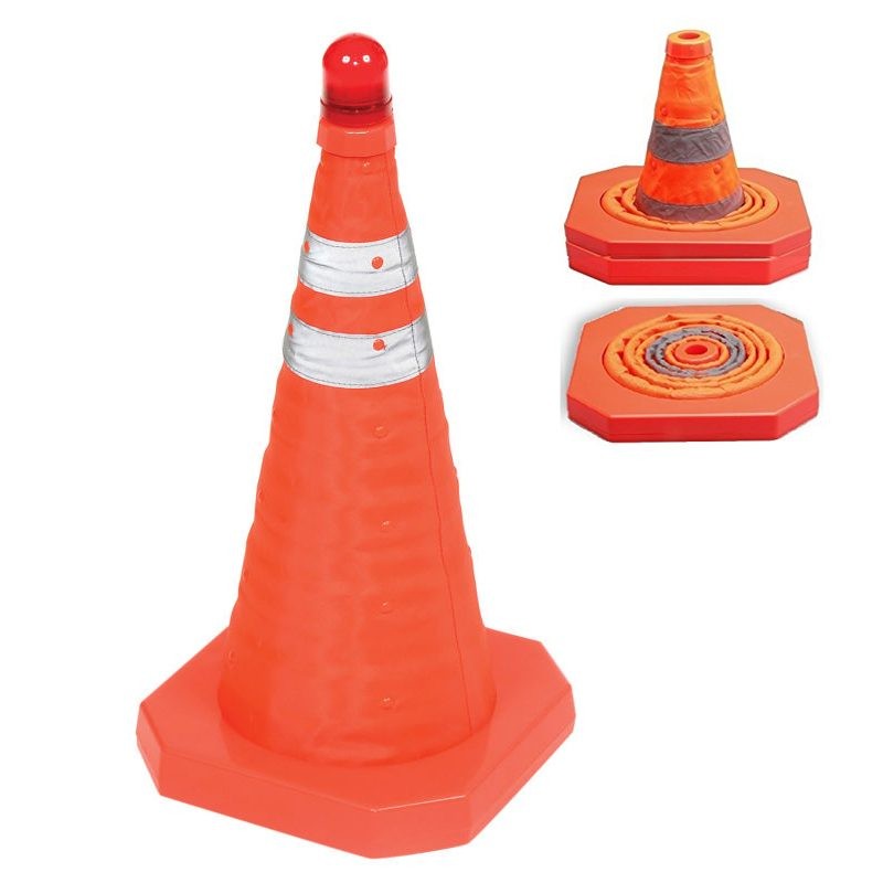 Cono de tráfico Cono de seguridad plegable con luz