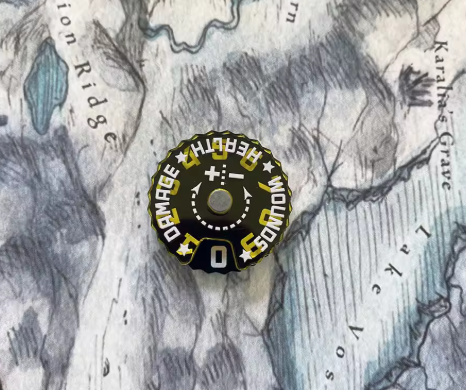 Rastreador de salud del juego, contador de heridas de 25 mm para juegos de guerra de mesa (0-9)