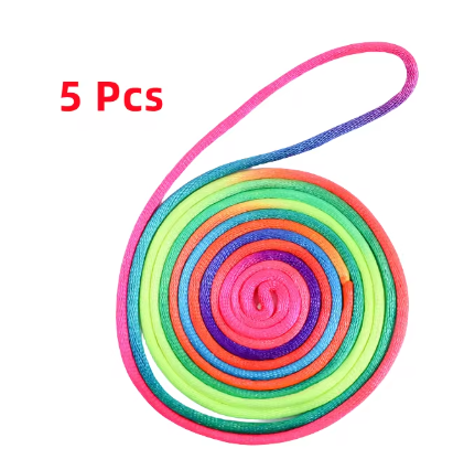 5 piezas de hilo de nailon de colores del arcoíris para dedos, juego de cuerda, juguete de desarrollo, rompecabezas, juego educativo para niños.