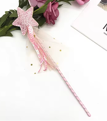 Varita de hada de cinco puntas con forma de estrella de ensueño, ideal como regalo de cumpleaños para niñas, fiesta de Halloween, accesorios de cosplay de princesa, 1 unidad