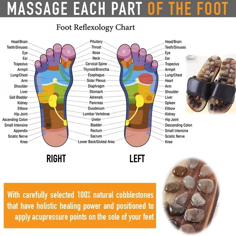 Inicio Cuidado de los pies Zapatillas de masaje con piedras Zapatos de terapia de acupuntura para pies