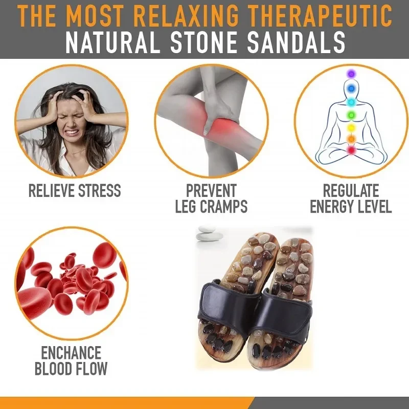 Inicio Cuidado de los pies Zapatillas de masaje con piedras Zapatos de terapia de acupuntura para pies
