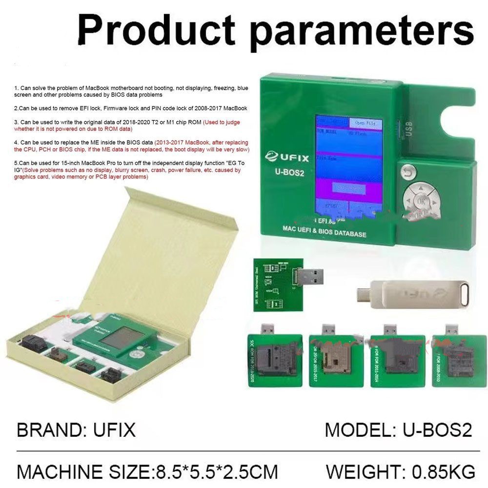 Ufix U-BOS2 para eliminar el bloqueo EFI, el bloqueo del firmware y el bloqueo del código PIN