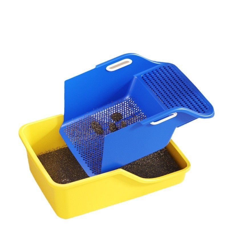 Caja de arena para gatos semicerrada integrada y resistente a salpicaduras