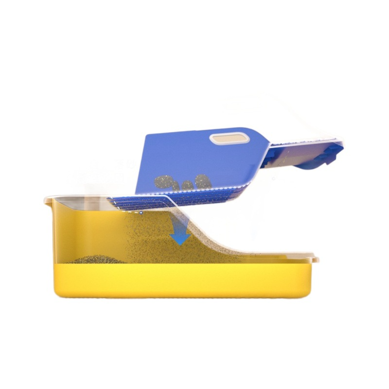 Caja de arena para gatos semicerrada integrada y resistente a salpicaduras