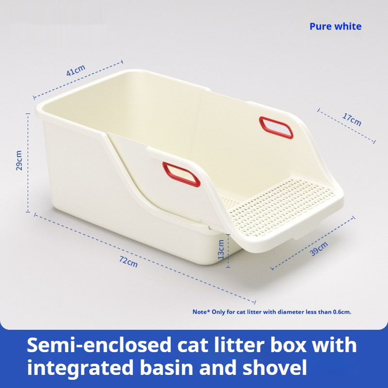 Caja de arena para gatos semicerrada integrada y resistente a salpicaduras