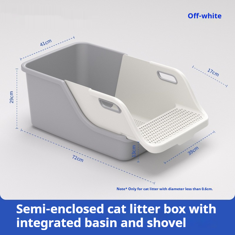 Caja de arena para gatos semicerrada integrada y resistente a salpicaduras