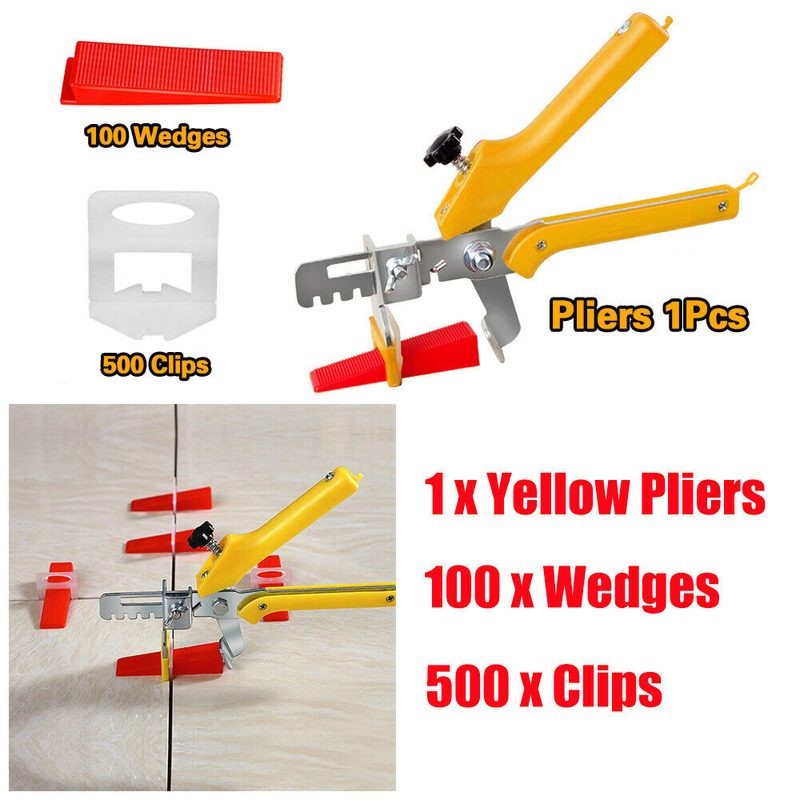 Kit de sistema de nivelación de baldosas con clips, espaciador de pared para piso, juego de herramientas para colocación de baldosas