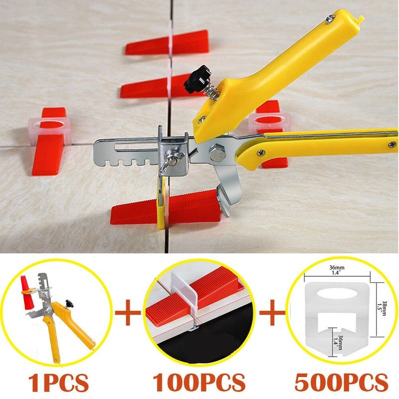 Kit de sistema de nivelación de baldosas con clips, espaciador de pared para piso, juego de herramientas para colocación de baldosas