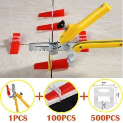 Kit de sistema de nivelación de baldosas con clips, espaciador de pared para piso, juego de herramientas para colocación de baldosas