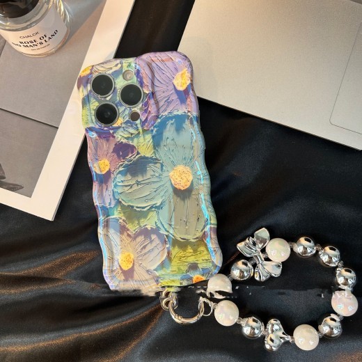Funda de silicona con diseño retro de pintura al óleo y flores Blu-ray a prueba de golpes para iPhone 13, 12, 13 Pro, 14 Pro y 13 Pro Max