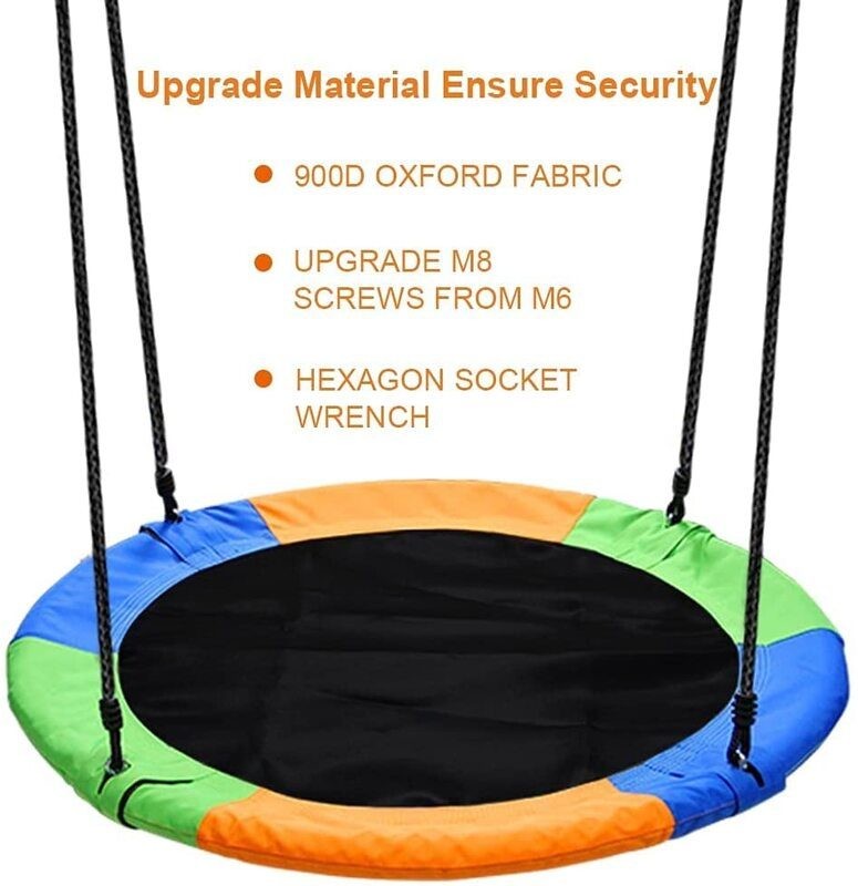 Columpio de árbol con platillo volador, columpios de nido para patio de juegos para niños
