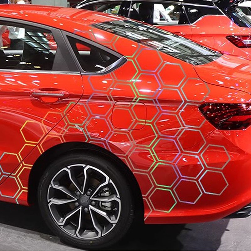 Pegatinas reflectantes para carrocería de coche con patrón hexagonal