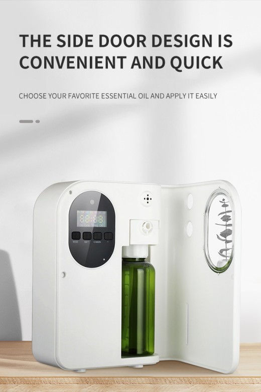 Difusor de aroma automático de 160 ml para hotel, purificador de aire con iones negativos, aceites esenciales y aromas para uso comercial.