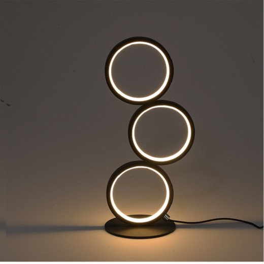 Lámpara de mesa con protección ocular LED de tres tonos y personalidad circular