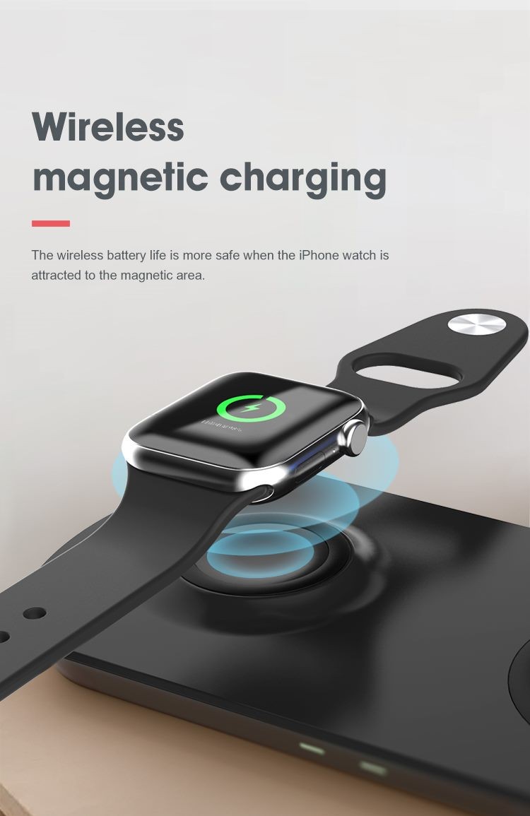 Cargador, soporte de carga inalámbrica 2 en 1 para iPhone y Apple Watch, marca NEWDERY
