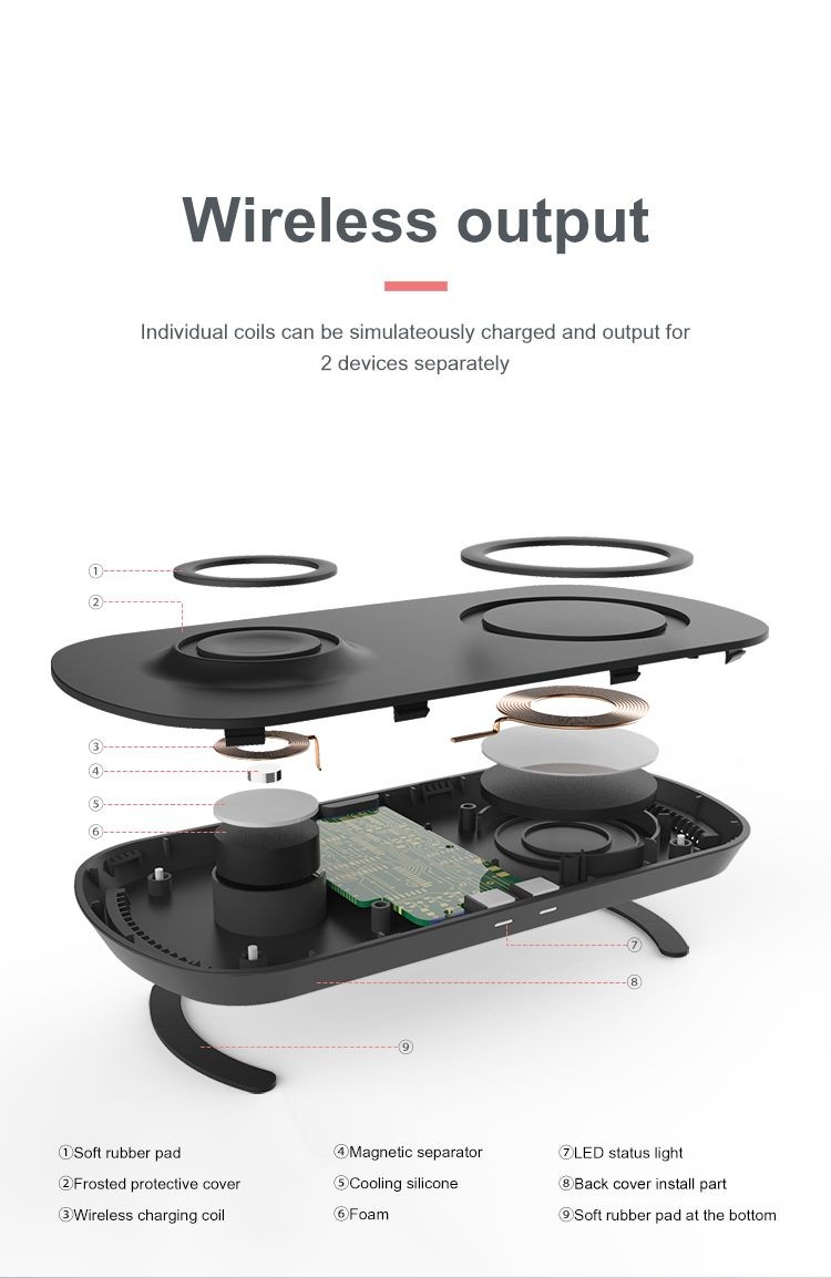 Cargador, soporte de carga inalámbrica 2 en 1 para iPhone y Apple Watch, marca NEWDERY