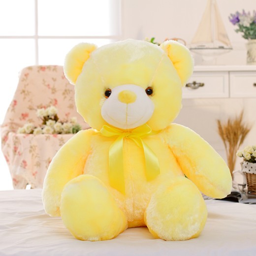 Oso de peluche LED creativo con luz, peluche colorido y brillante, regalo de Navidad para niños, almohada
