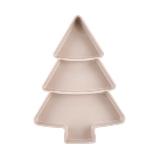 4 platos de cerámica con forma de árbol de Navidad