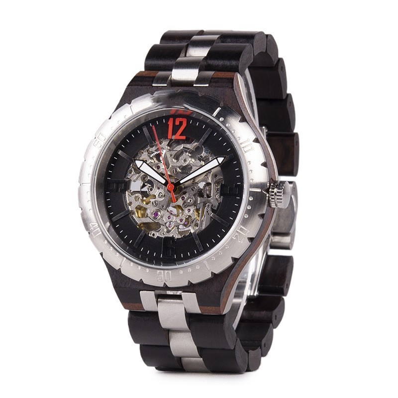 Mechanical Watch Mastery Encased in Wood, Metal, and Glass