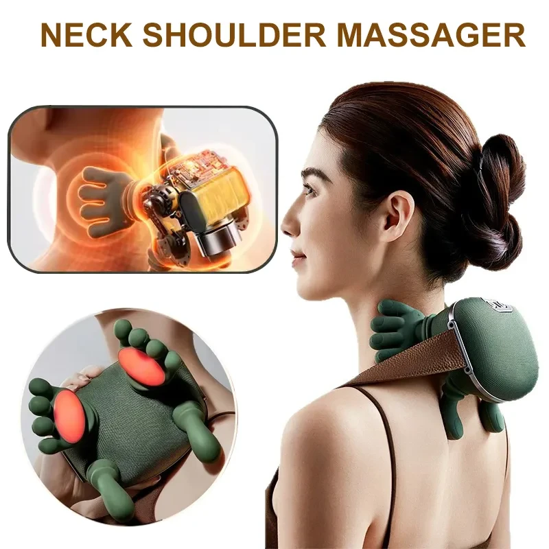 Compact New Neck Shoulder Massager 4D Kneading with Heat