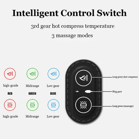 Headrest Pillow with Integrated Massage and Hot Massage