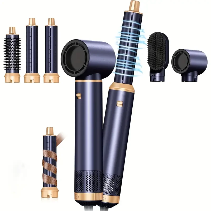OKWRAP 5-in-1 Hot Air Styler Brush – Versatile Hair Tool for Straightening, Curling, and Styling