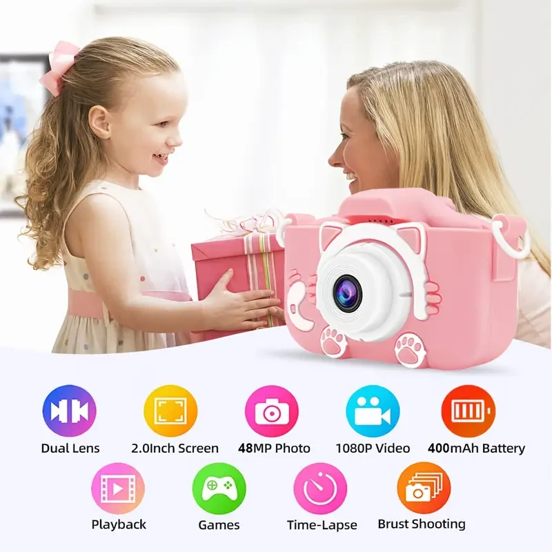 KIISDA Kids Camera – 1080P HD, 48MP, Fun and Educational Gift for Young Photographers
