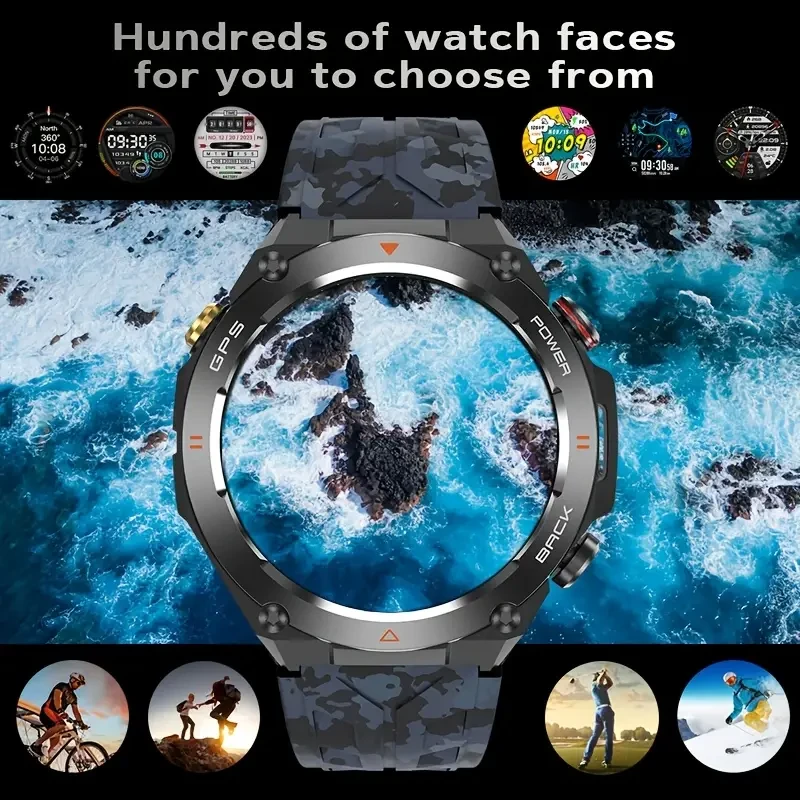 TAOPON GPS Outdoor Smartwatch – Ultimate Fitness Tracker with Wireless Calling, Waterproof Design, and 100+ Sports Modes