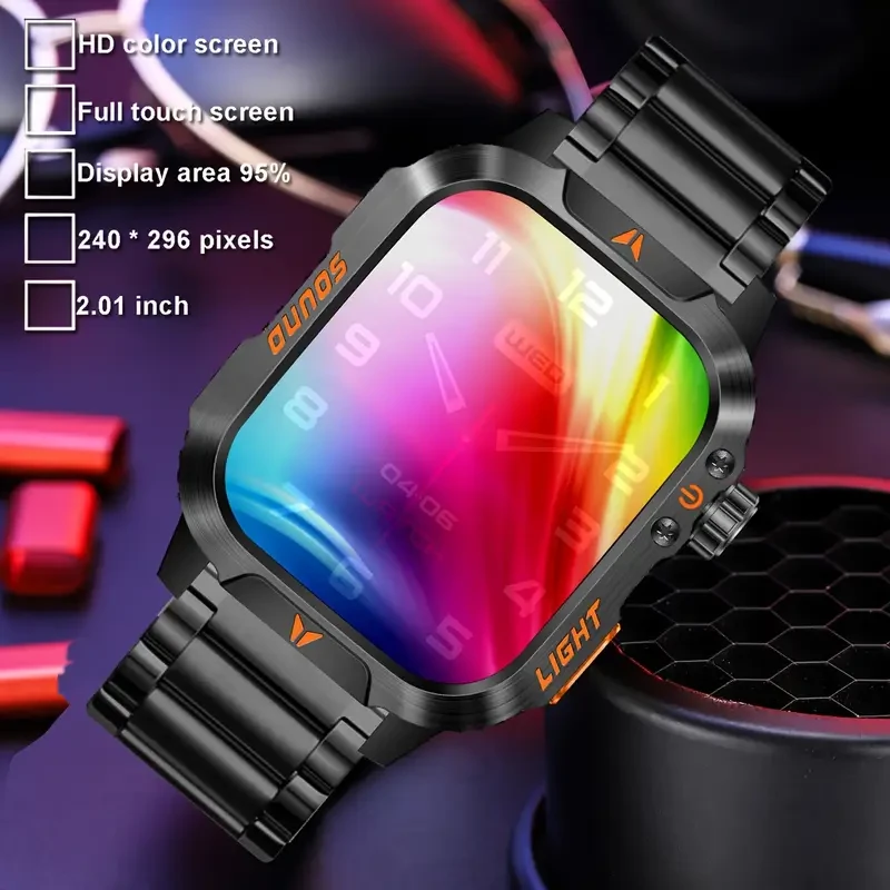 COIUSOR Stylish Square Men’s Outdoor Sports Smart Watch