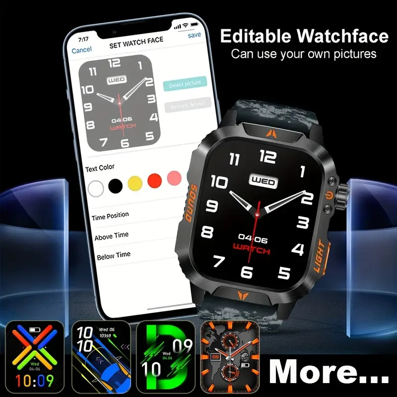 COIUSOR Stylish Square Men’s Outdoor Sports Smart Watch