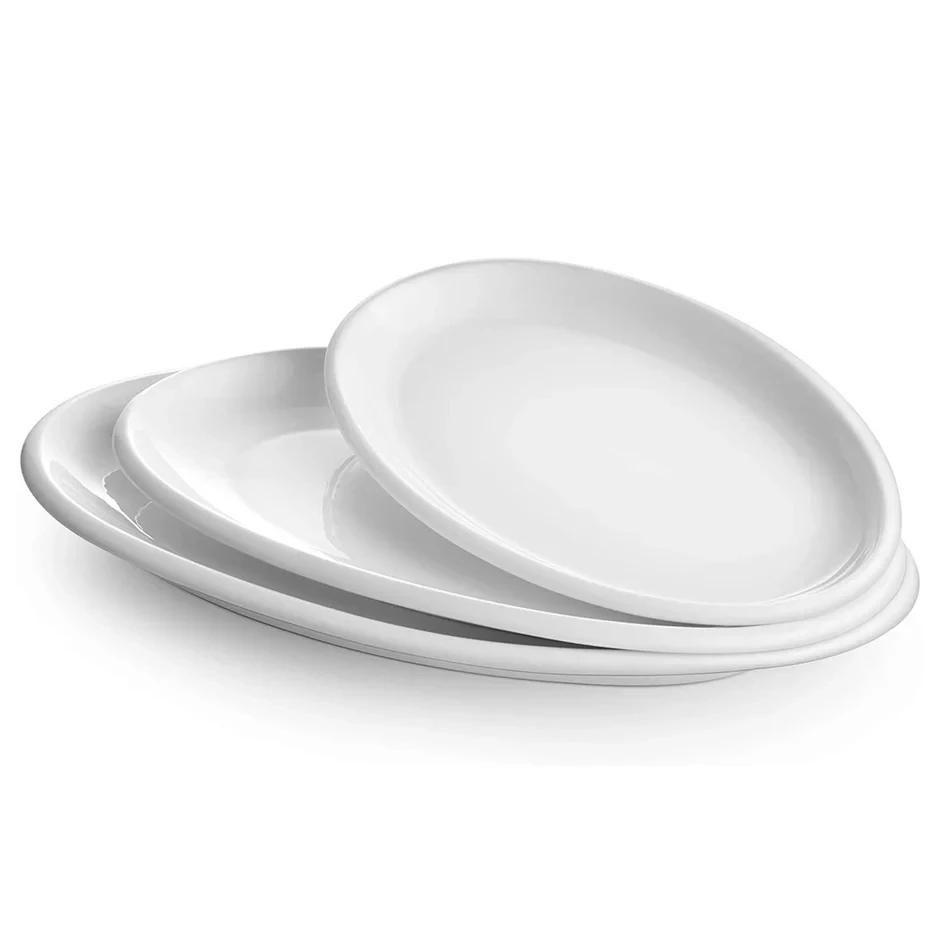 Crockery Plate Oval White 7"