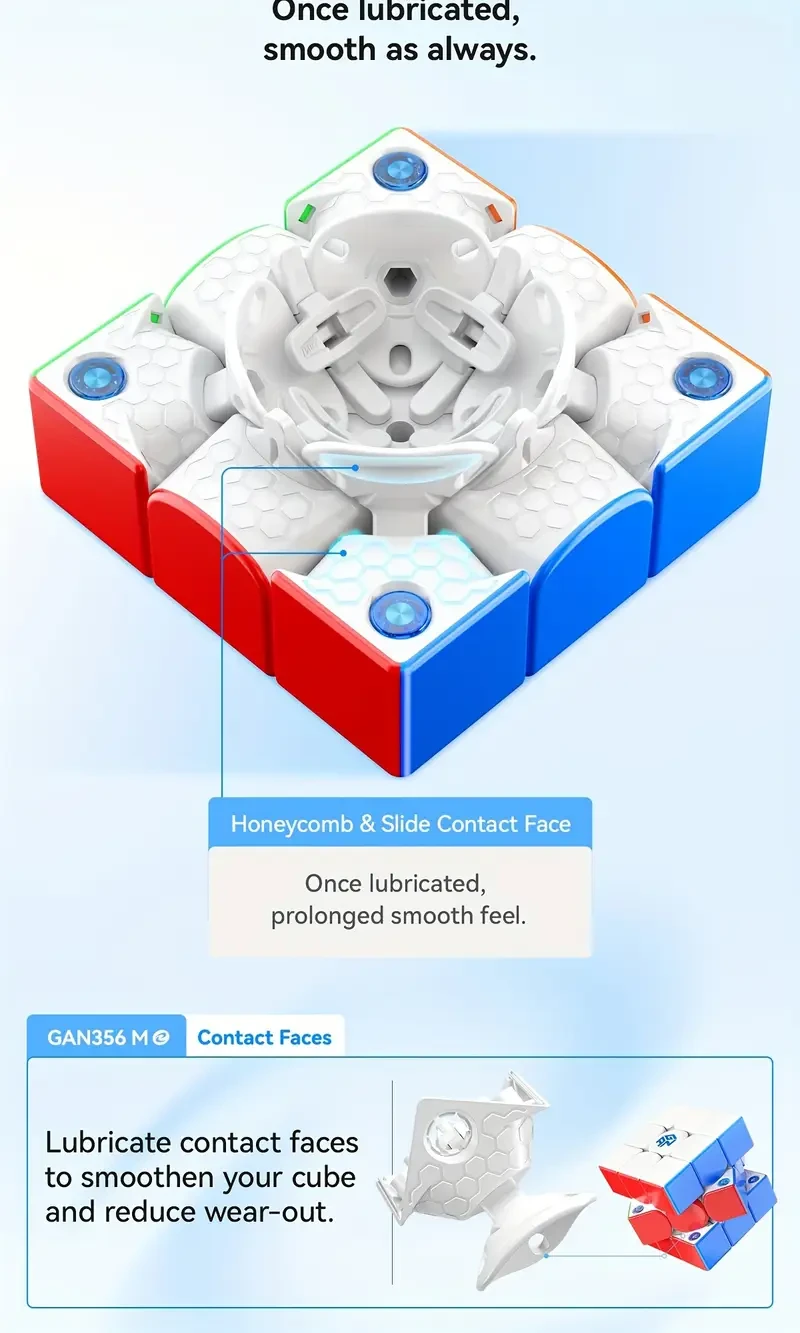GanCube GAN356 M E 3x3 Magnetic Speed Cube – Stickerless Educational Puzzle Toy