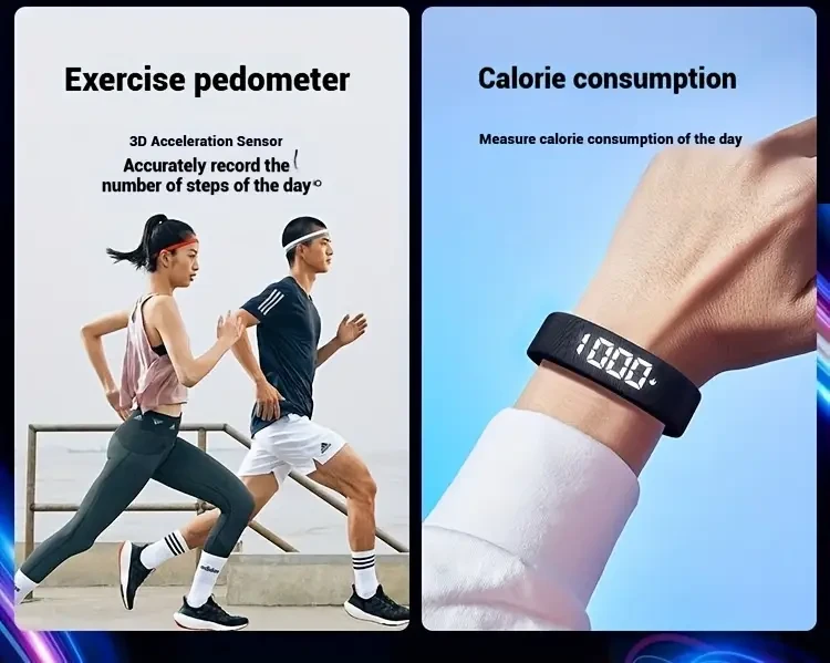 FASSUN Unisex Smart Watch – Multifunction Digital Sports Watch with Alarm and Step Counter