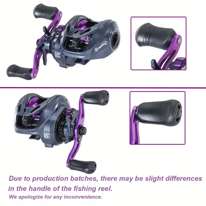 Sougayilang 2-Section Fishing Rod & Baitcasting Reel Set – Medium Power Carbon-Fibre Combo