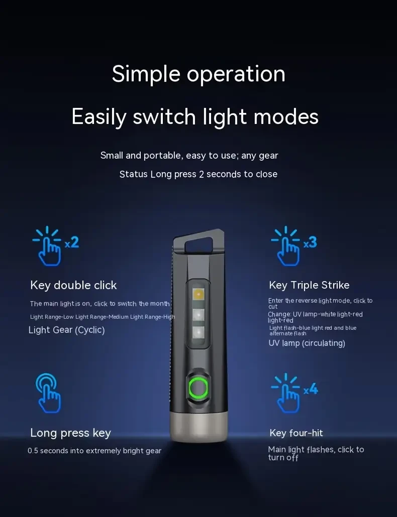 PHILIPS Bright Light Mini Flashlight – Compact Rechargeable LED Keychain Torch