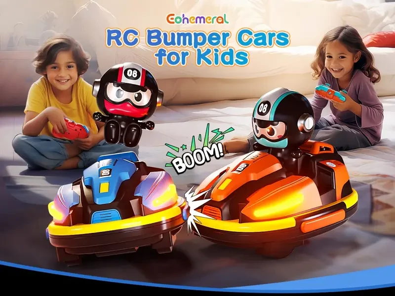 EOHEMERAL Remote Control Drift Stunt Bumper Car – Two-Person Racing Toy with Music & Lights