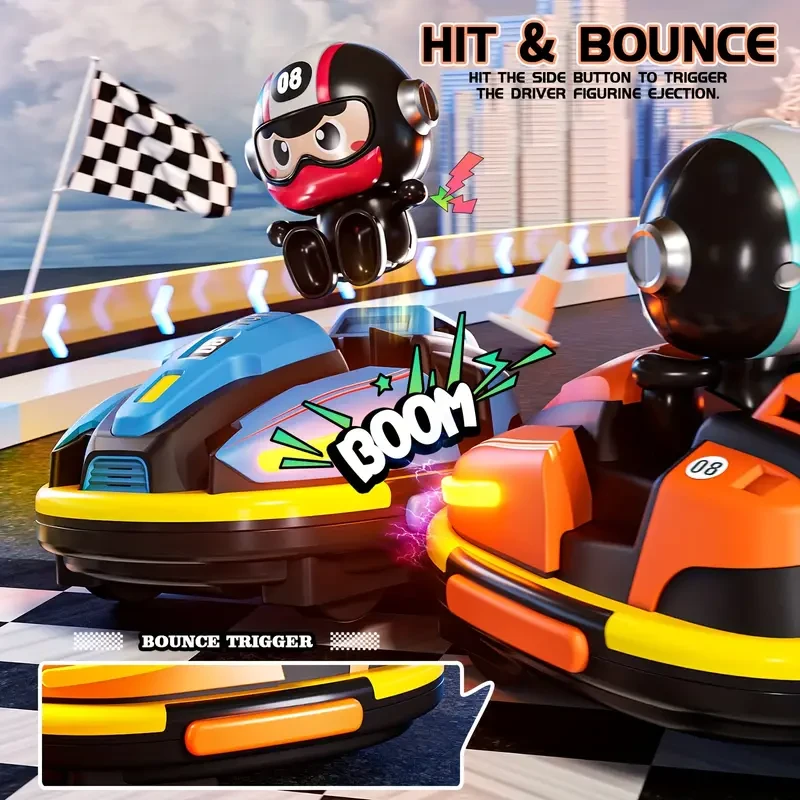 EOHEMERAL Remote Control Drift Stunt Bumper Car – Two-Person Racing Toy with Music & Lights