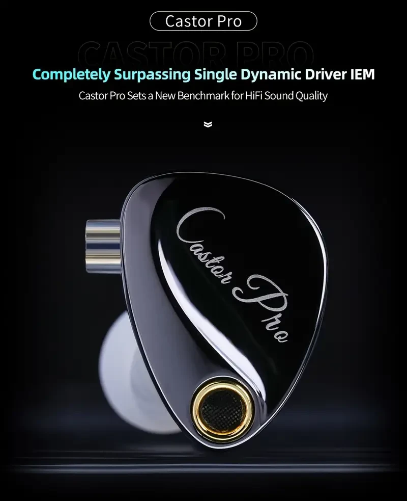 KZ Castor Pro In-Ear Wired Headphones – Dual Dynamic Driver Hi-Fi Earbuds with Detachable Cable