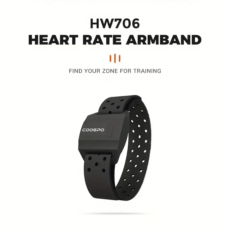 COOSPO HW706 Wireless ANT+ Heart Rate Monitor Armband – USB Rechargeable Fitness Tracker