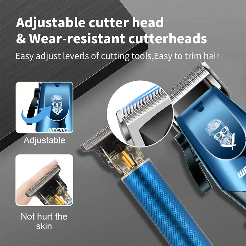 WEEME 4-in-1 Men’s Electric Grooming Set – Hair Clipper, Nose Trimmer & Shaver Kit