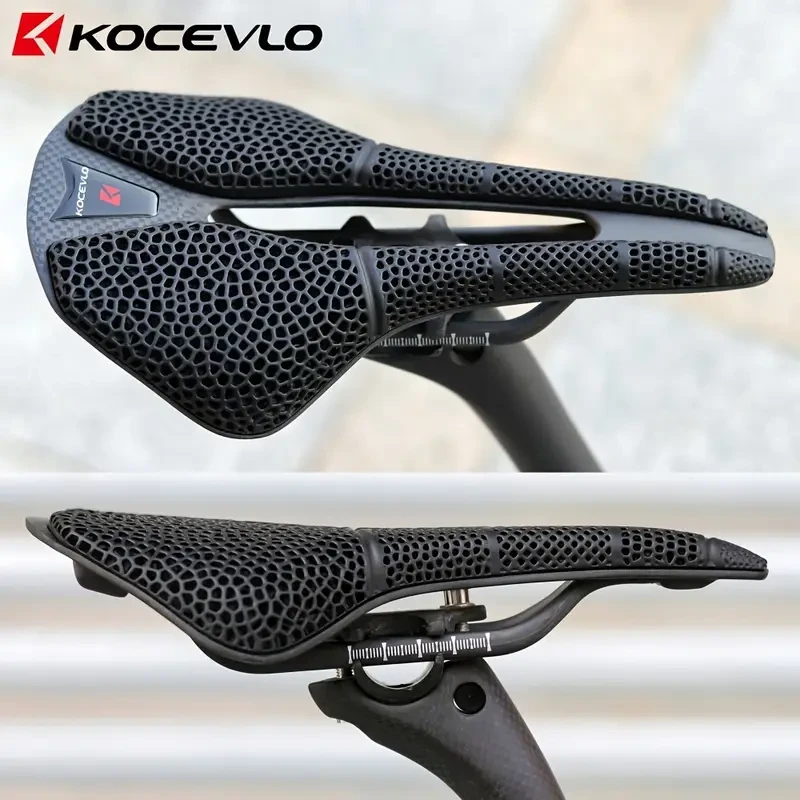 KOCEVLO R4 3D Printed Carbon Fiber Bike Saddle – Ergonomic, Lightweight & Breathable Design