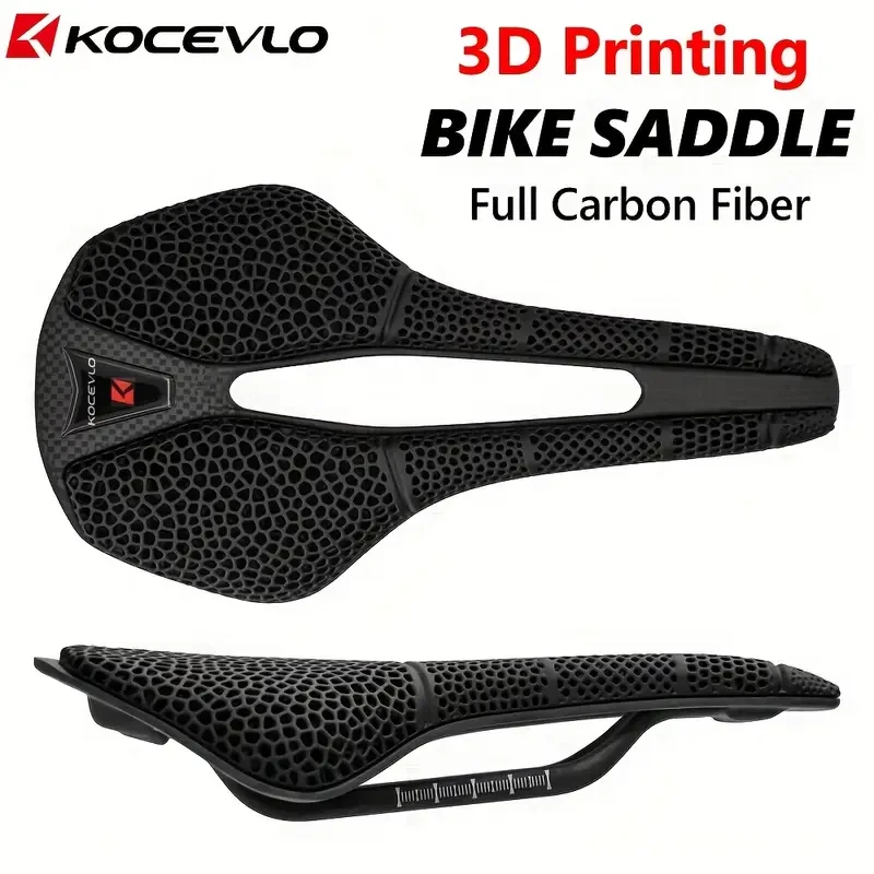 KOCEVLO R4 3D Printed Carbon Fiber Bike Saddle – Ergonomic, Lightweight & Breathable Design