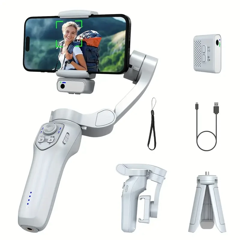 COMITOK L7C Pro 3-Axis Handheld Gimbal Stabilizer – Foldable, Smart Gesture Control & USB Rechargeable