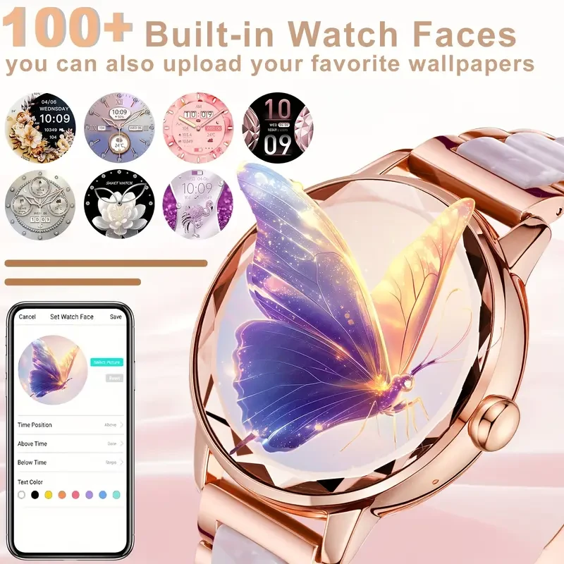 RESOPINDA 2025 Women’s Smartwatch – Elegant Design with Health Tracking & Wireless Calling (Golden)