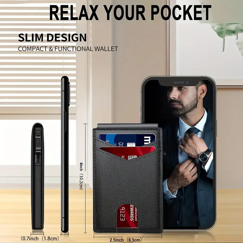 TANGMO E-Z Wallet – RFID-Blocking Pop-Up Card Holder for Men, Aluminum Alloy, Black