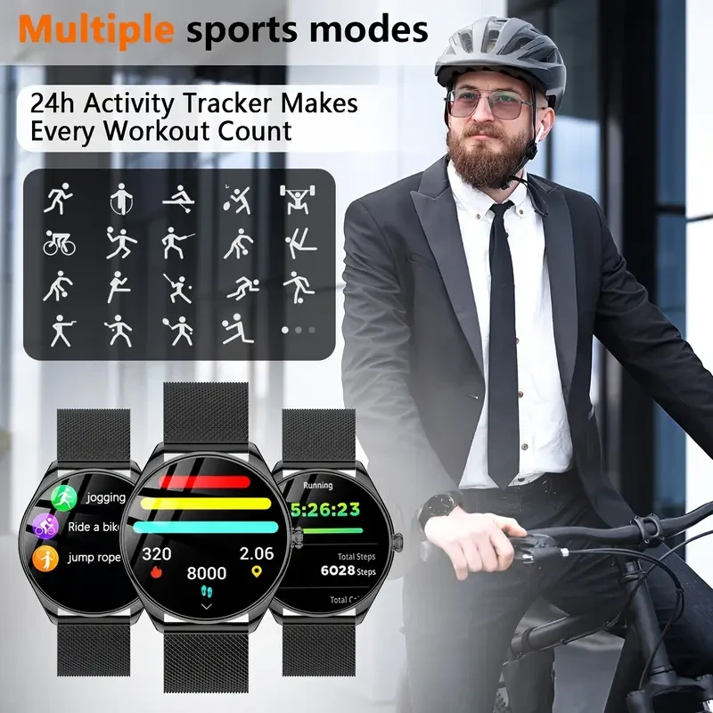 Fenke Ultra-Thin Voice Smartwatch – AMOLED HD Display, Wireless Calling & 100+ Sports Modes